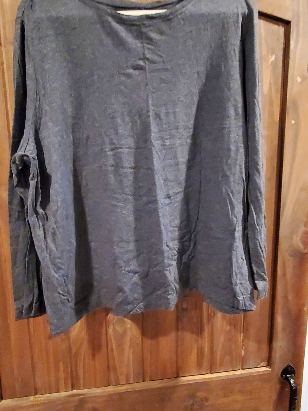 Dress Barn Charcoal Long Sleeve Crewneck Top